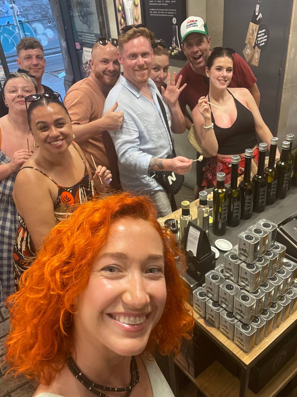 Liliya with clients at a tasting