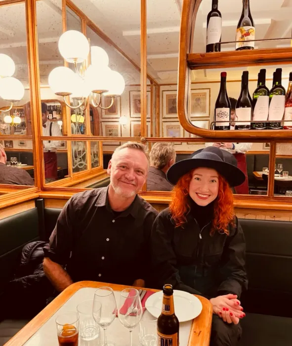 Evening at a bistro with a client